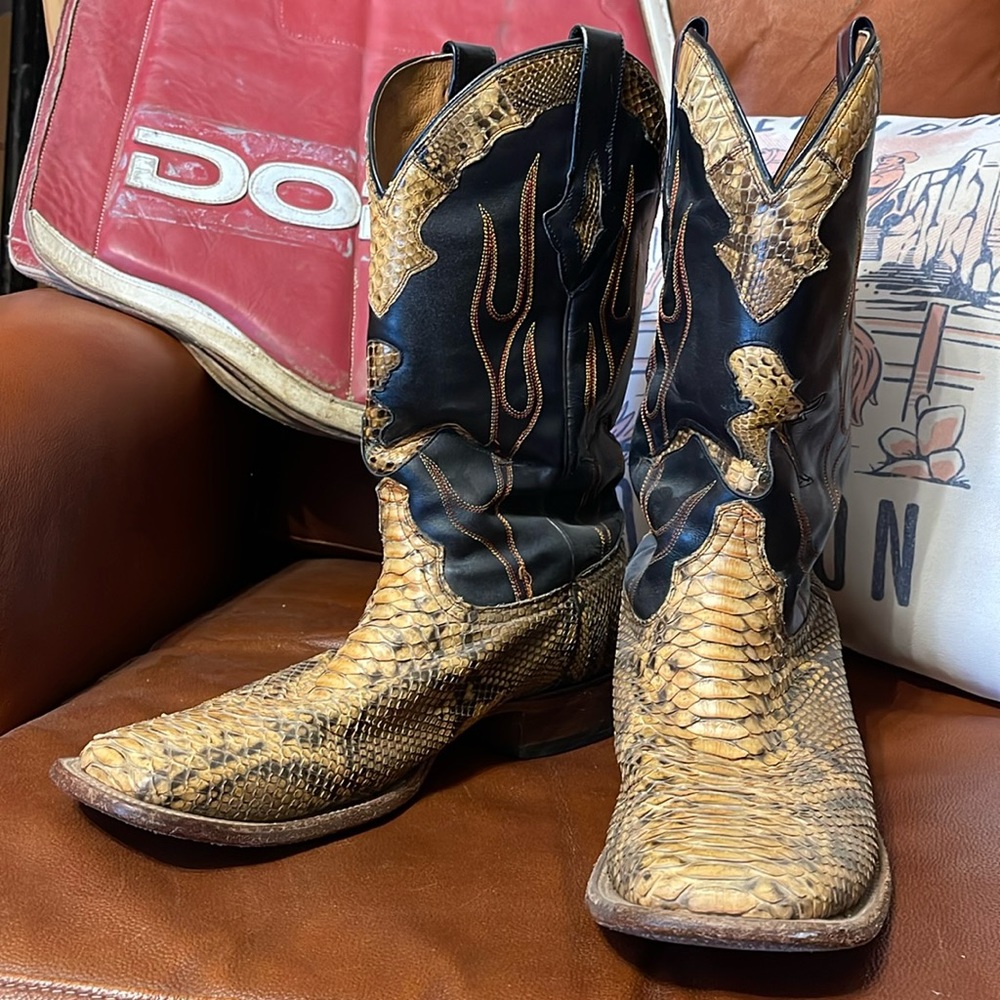 Resistol Python Square Toe Cowboy Boots size 10.5